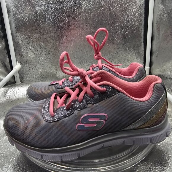 Big Girls Skechers Memory Foam Running Casual Sports shoes size 4 Gimme Glimmer - Picture 10 of 12